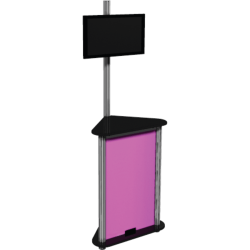 trade show kiosk with monitor
