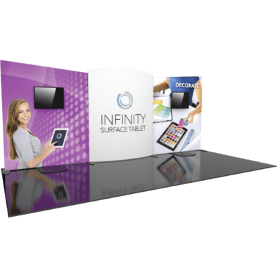 20ft Fabric Trade Show Display With Two Monitors