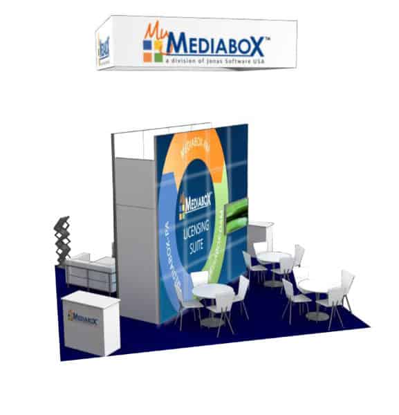 MediaBox 20x20 Trade Show Booth Exhibit Ideas