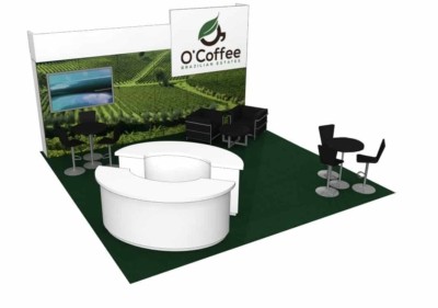 O'Coffee 20x20 Trade Show Booth Exhibit Ideas