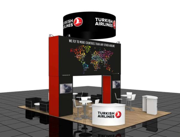 Turkish Airlines 20x30 Trade Show Booth Exhibit Ideas