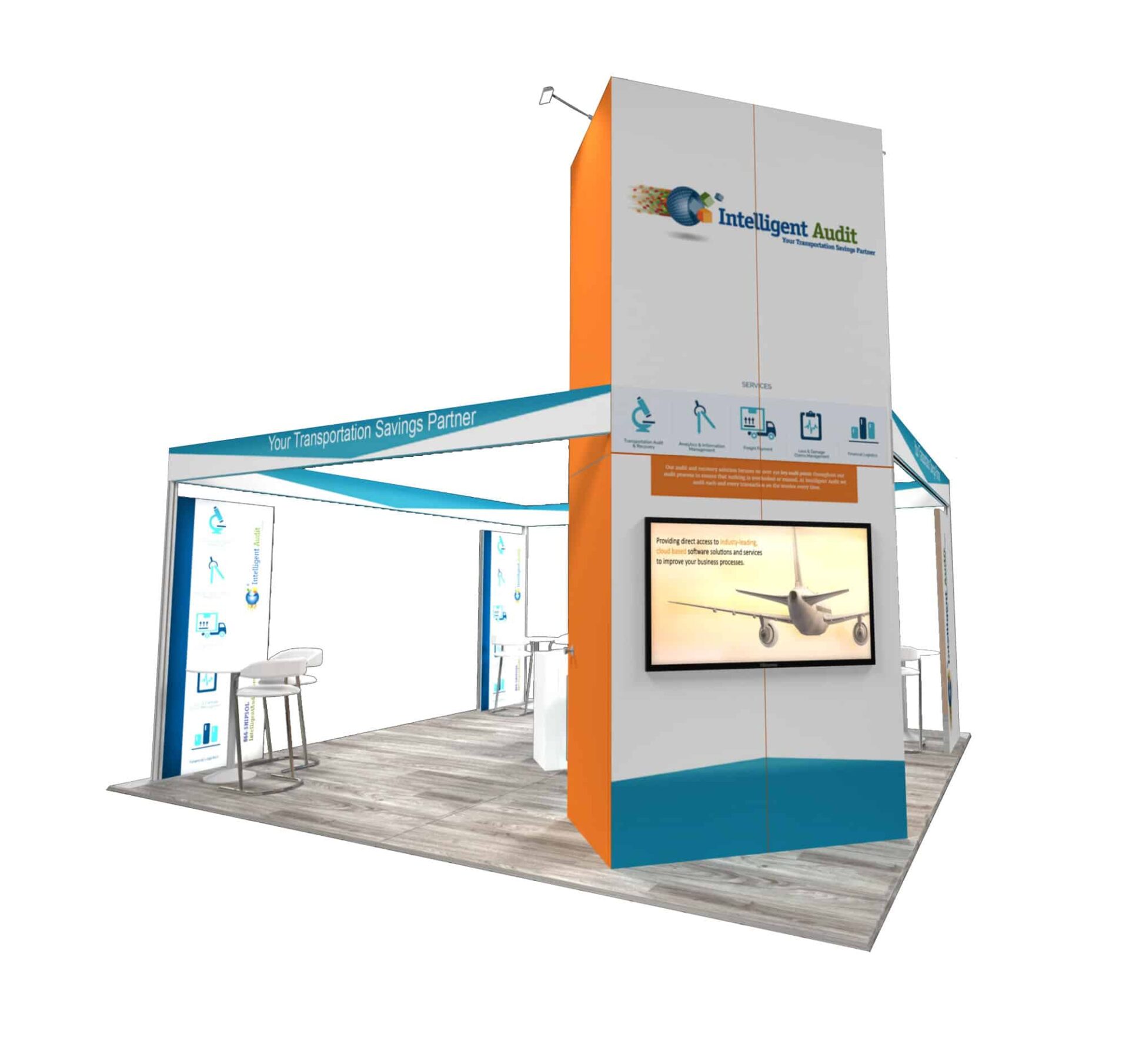 Intelligent Audit 20x20 Trade Show Booth Exhibit Ideas