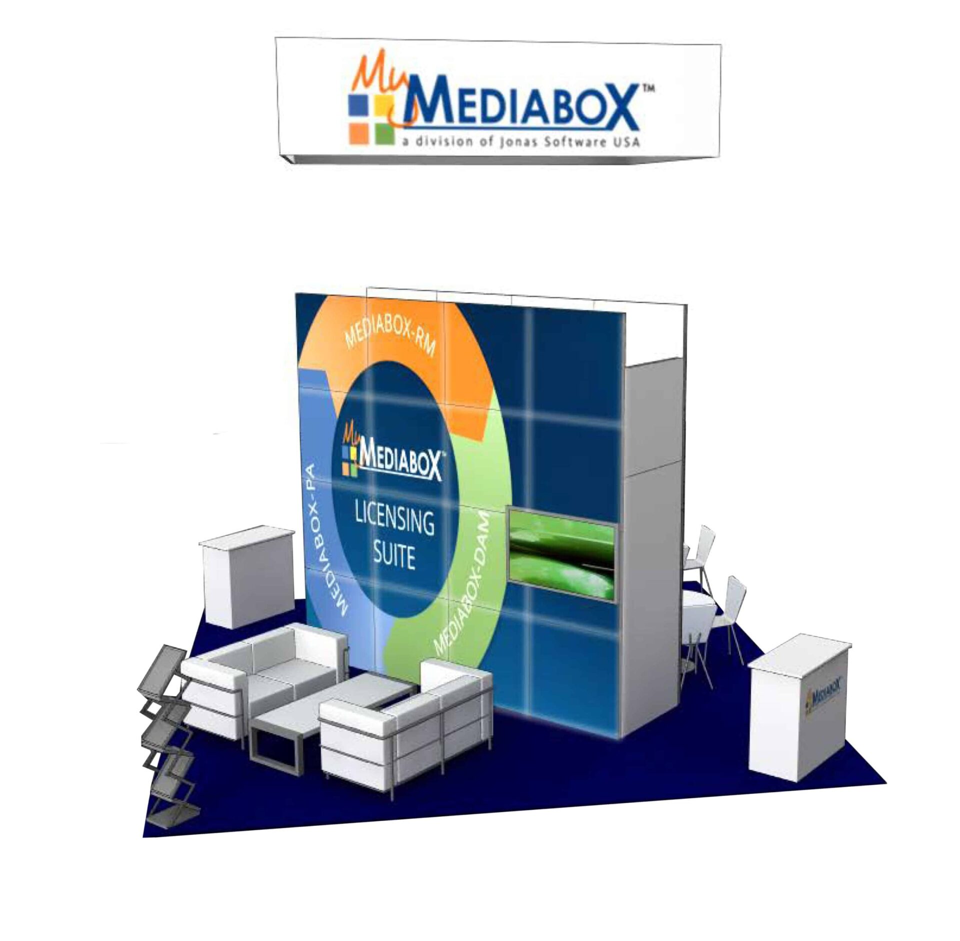 MediaBox 20x20 Trade Show Booth Exhibit Ideas