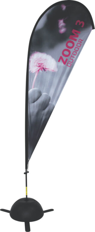 Zoom 3 Flag Teardrop Single Sided Graphic