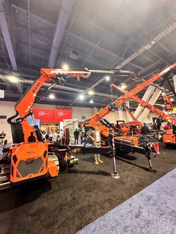 Orange construction vehicles