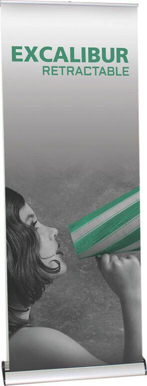 Excalibur 800 Retractable Banner Stand Base – Silver