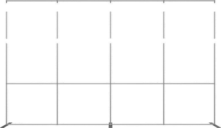 Formulate Master 20ft Straight 10ft Tall Fabric Backwall Frame Exploded Front 1