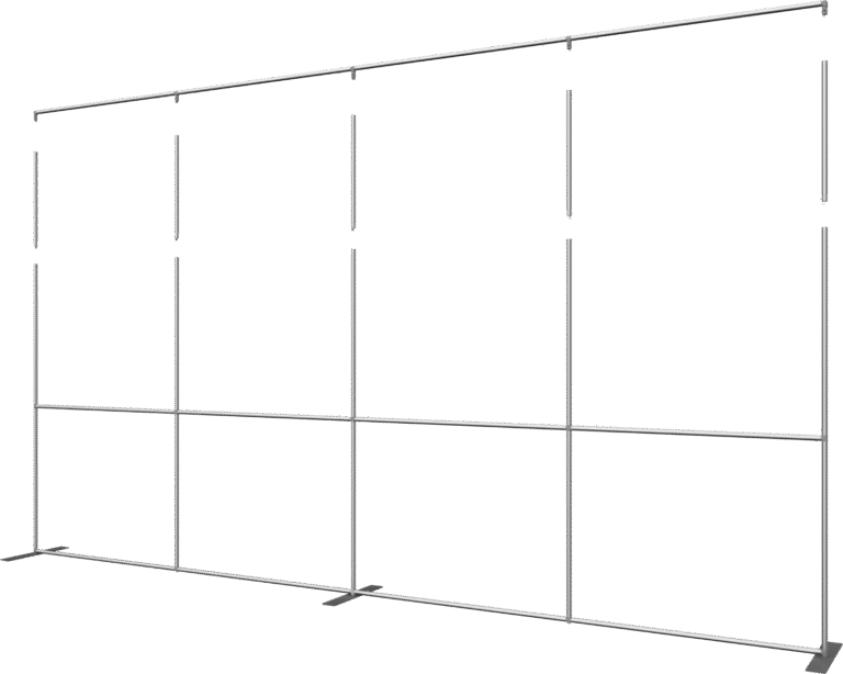Formulate Master 20ft Straight 10ft Tall Fabric Backwall Frame Exploded Right 1