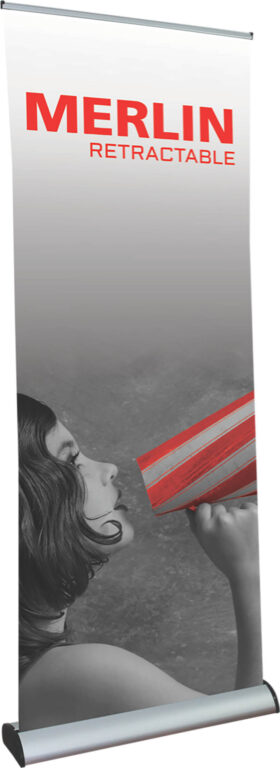 Merlin Retractable Banner Stand Base – Silver