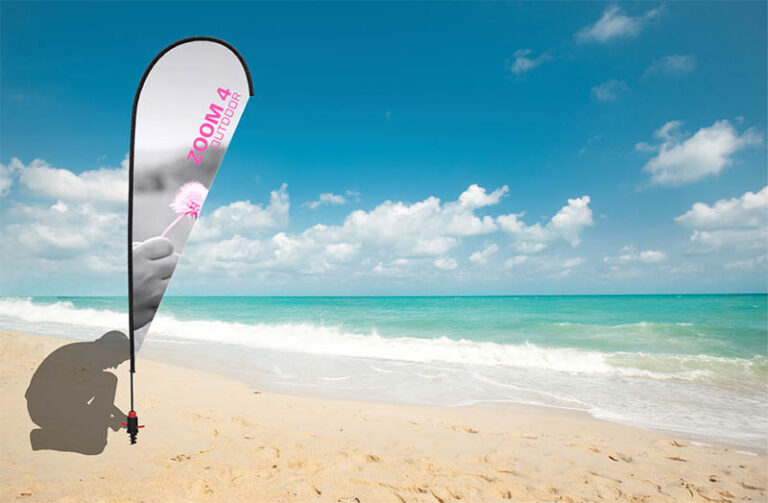 Zoom 4 Flag Teardrop Double Sided Graphic